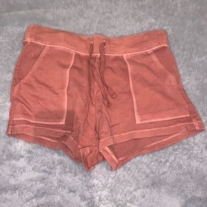 Vintage Wash Red/orange Terry Shorts